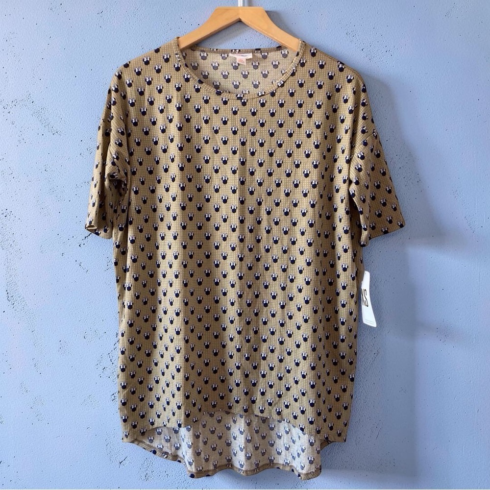 LuLaRoe × Disney Irma Top XS – NWT beige navy tunic